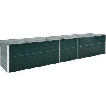 vidaXL Plantenbak verhoogd 400x80x77 cm gegalvaniseerd staal groen