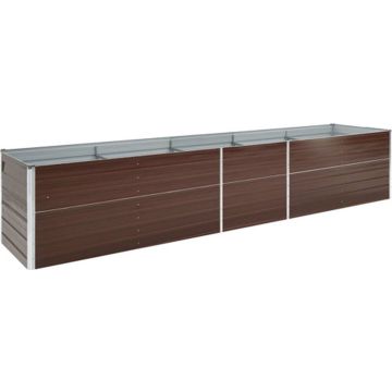 vidaXL Plantenbak verhoogd 400x80x77 cm gegalvaniseerd staal bruin