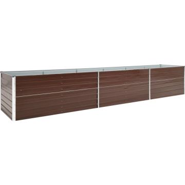 vidaXL Plantenbak verhoogd 480x80x45 cm gegalvaniseerd staal bruin