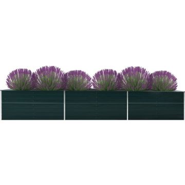 vidaXL Plantenbak verhoogd 480x80x77 cm gegalvaniseerd staal groen