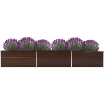 vidaXL Plantenbak verhoogd 480x80x77 cm gegalvaniseerd staal bruin