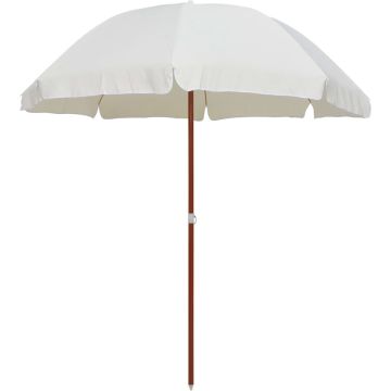 vidaXL Parasol met stalen paal 240 cm zandkleurig