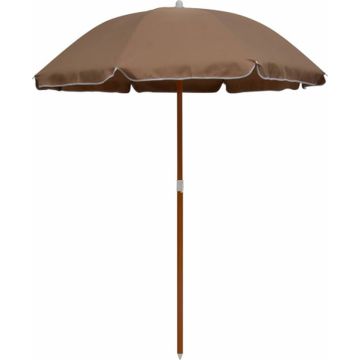 vidaXL Parasol met stalen paal 180 cm taupe