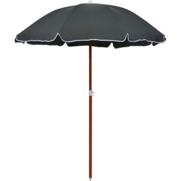 vidaXL Parasol met stalen paal 180 cm antraciet