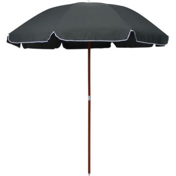 vidaXL Parasol met stalen paal 240 cm antraciet