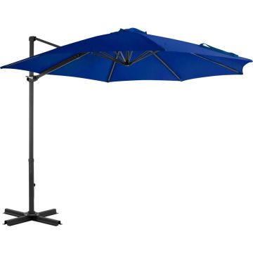 vidaXL Zweefparasol met aluminium paal 300 cm azuurblauw