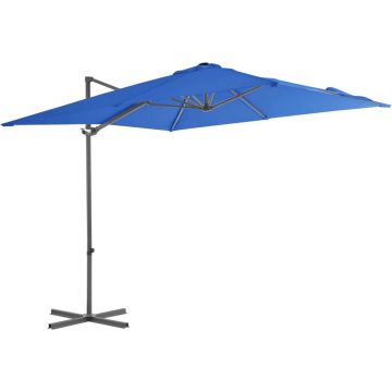 vidaXL Zweefparasol met stalen paal 250x250 cm azuurblauw