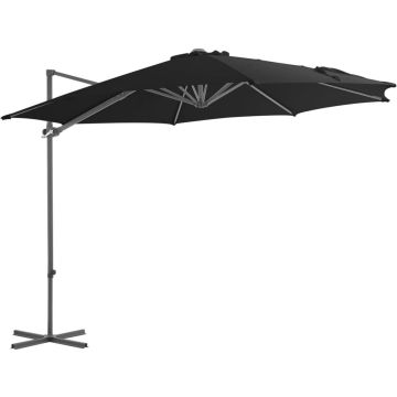 vidaXL Zweefparasol met stalen paal 300 cm zwart