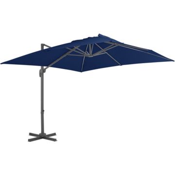 vidaXL Zweefparasol met aluminium paal 3x3 m azuurblauw