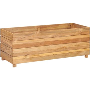 vidaXL Plantenbak verhoogd 100x40x38 cm gerecycled teakhout en staal