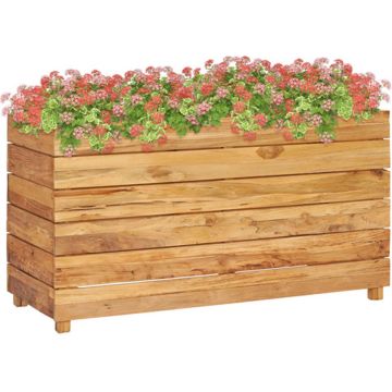 vidaXL Plantenbak verhoogd 100x40x55 cm gerecycled teakhout en staal