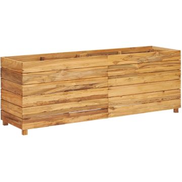 vidaXL Plantenbak verhoogd 150x40x55 cm gerecycled teakhout en staal