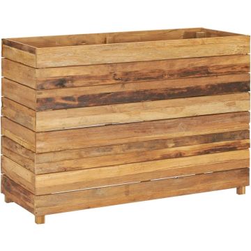 vidaXL Plantenbak verhoogd 100x40x72 cm gerecycled teakhout en staal