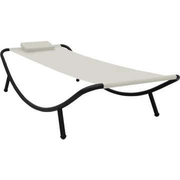 vidaXL Tuinbed 200x90 cm staal crème