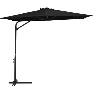 vidaXL Parasol met stalen paal 300 cm zwart