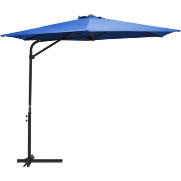 vidaXL Parasol met stalen paal 300 cm azuurblauw