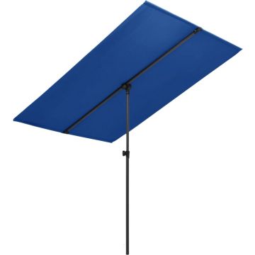 vidaXL Parasol met aluminium paal 180x110 cm azuurblauw