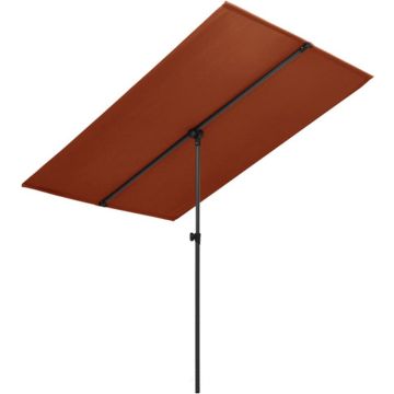 vidaXL Parasol met aluminium paal 2x1,5 m terracotta