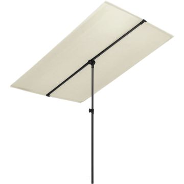 vidaXL Parasol met aluminium paal 270x246 cm zandwit