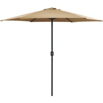 vidaXL Parasol met aluminium paal 270x246 cm taupe