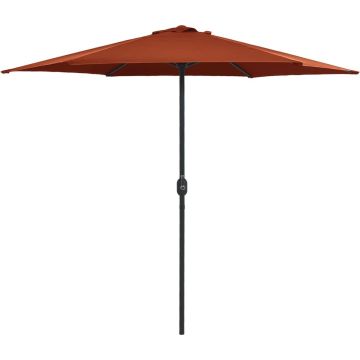 vidaXL Parasol met aluminium paal 270x246 cm terracottakleurig