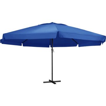 vidaXL Parasol met aluminium paal 500 cm azuurblauw