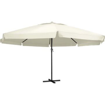 vidaXL Parasol met aluminium paal 600 cm zandwit