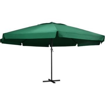 vidaXL Parasol met aluminium paal 600 cm groen