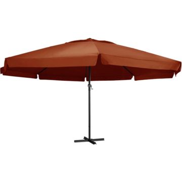 vidaXL Parasol met aluminium paal 600 cm terracottakleurig