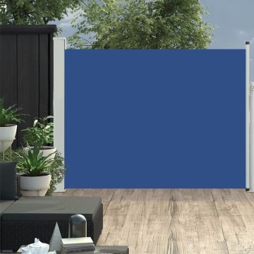 vidaXL Tuinscherm uittrekbaar 140x500 cm blauw