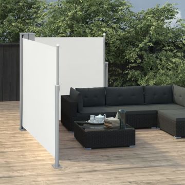 vidaXL Windscherm uittrekbaar 100x600 cm crème