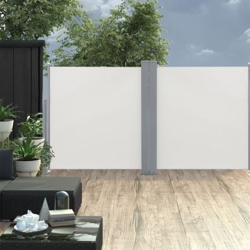 vidaXL Windscherm uittrekbaar 120x600 cm crème