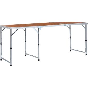 vidaXL Campingtafel inklapbaar 180x60 cm aluminium