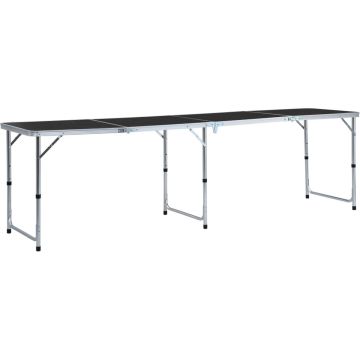 vidaXL Campingtafel inklapbaar 240x60 cm aluminium grijs