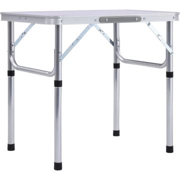 vidaXL Campingtafel inklapbaar 60x45 cm aluminium wit