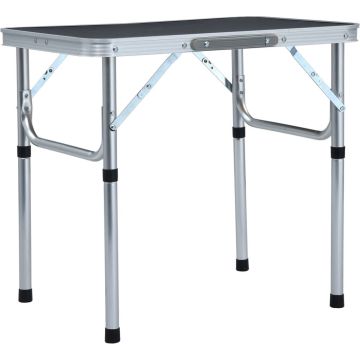 vidaXL Campingtafel inklapbaar 60x45 cm aluminium grijs