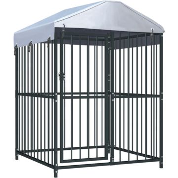 vidaXL Hondenkennel voor buiten met dak 120x120x150 cm