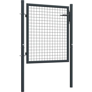 vidaXL Gaaspoort 100x125 cm gegalvaniseerd staal grijs