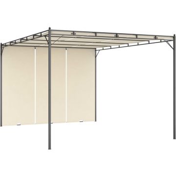 vidaXL Tuinprieel met zijgordijn 4x3x2,25 m crème