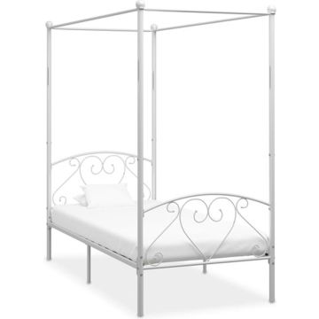 vidaXL Hemelbedframe metaal wit 100x200 cm