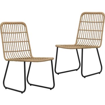 vidaXL Tuinstoelen 2 stuks poly rattan eikenkleurig