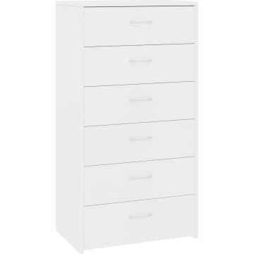 vidaXL Dressoir met 6 lades 50x34x96 cm bewerkt hout wit