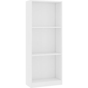 vidaXL Boekenkast met 3 schappen 40x24x108 cm bewerkt hout wit