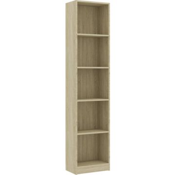 vidaXL Boekenkast met 5 schappen 40x24x175 cm bewerkt hout sonoma eik