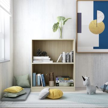 vidaXL Boekenkast 60x24x74,5 cm bewerkt hout sonoma eikenkleurig