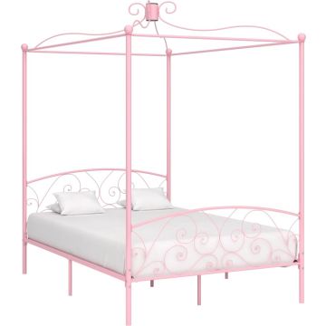 vidaXL Hemelbedframe metaal roze 120x200 cm