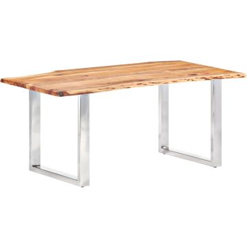 vidaXL Eetkamertafel met natuurlijke randen 3,8 cm 200 cm acaciahout