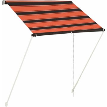 vidaXL Luifel uittrekbaar 150x150 cm oranje en bruin