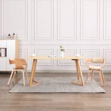 vidaXL Eetkamerstoelen 2 st gebogen hout en kunstleer