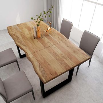 vidaXL Eettafel 180x90x76 cm massief acaciahout